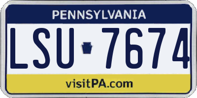 PA license plate LSU7674