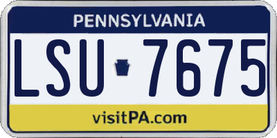 PA license plate LSU7675