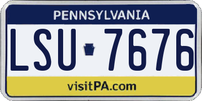 PA license plate LSU7676