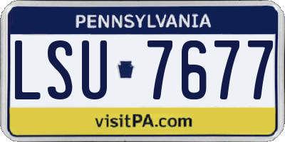 PA license plate LSU7677
