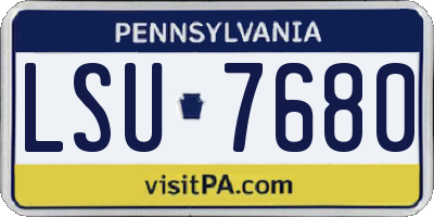 PA license plate LSU7680