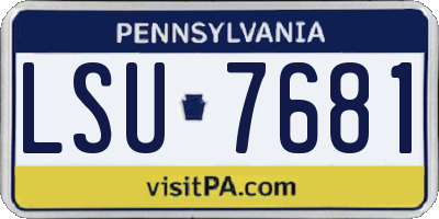 PA license plate LSU7681