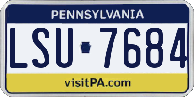 PA license plate LSU7684