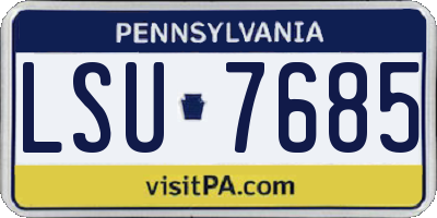PA license plate LSU7685