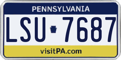 PA license plate LSU7687