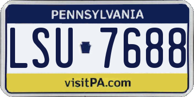 PA license plate LSU7688