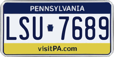 PA license plate LSU7689