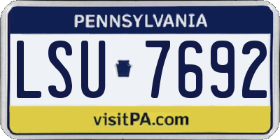 PA license plate LSU7692