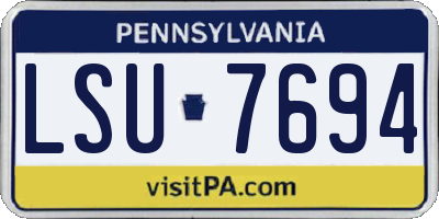 PA license plate LSU7694