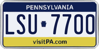 PA license plate LSU7700