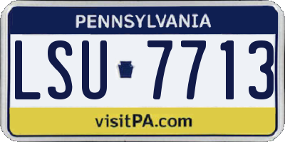 PA license plate LSU7713