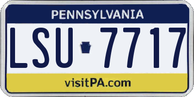 PA license plate LSU7717