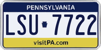 PA license plate LSU7722