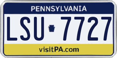 PA license plate LSU7727