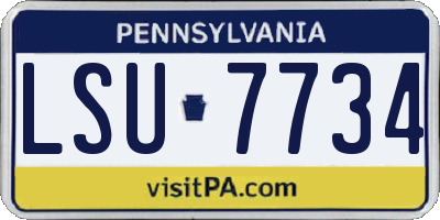 PA license plate LSU7734