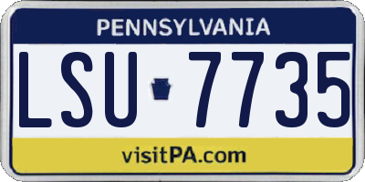 PA license plate LSU7735