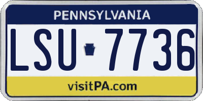 PA license plate LSU7736
