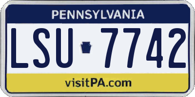 PA license plate LSU7742