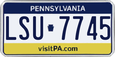 PA license plate LSU7745