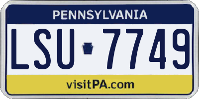 PA license plate LSU7749