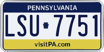PA license plate LSU7751