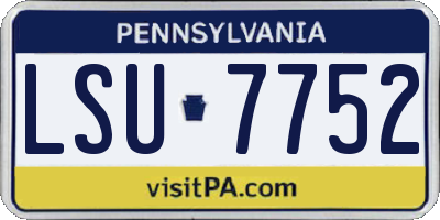 PA license plate LSU7752