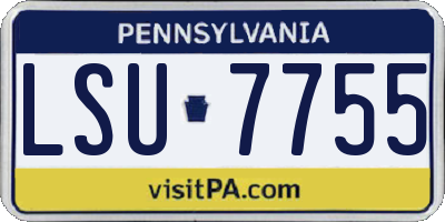 PA license plate LSU7755