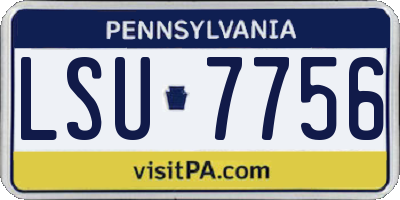 PA license plate LSU7756