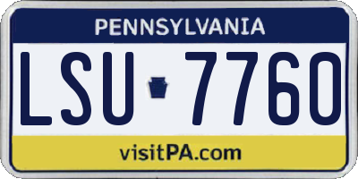 PA license plate LSU7760