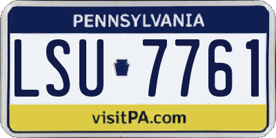 PA license plate LSU7761