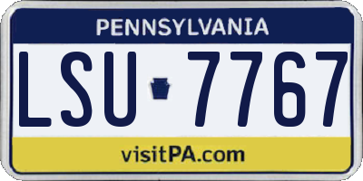 PA license plate LSU7767