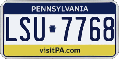 PA license plate LSU7768