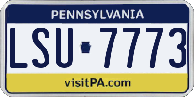 PA license plate LSU7773