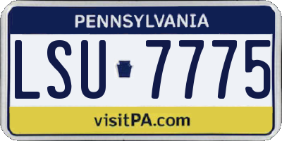 PA license plate LSU7775