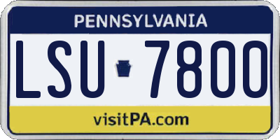 PA license plate LSU7800