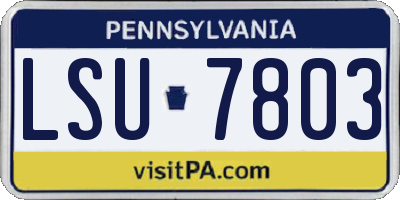 PA license plate LSU7803