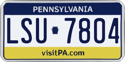 PA license plate LSU7804
