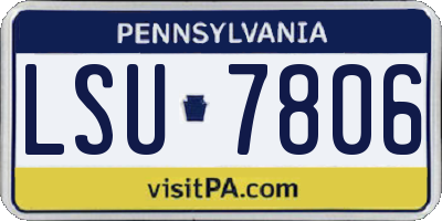 PA license plate LSU7806
