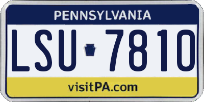 PA license plate LSU7810