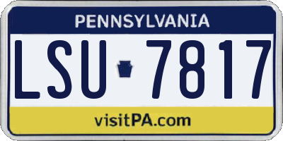 PA license plate LSU7817