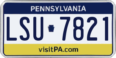 PA license plate LSU7821