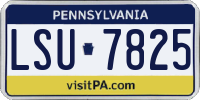 PA license plate LSU7825