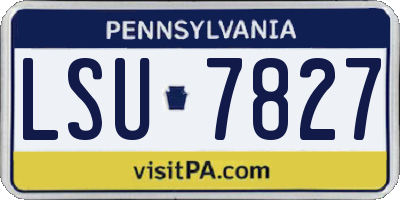 PA license plate LSU7827
