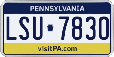 PA license plate LSU7830