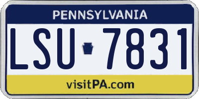 PA license plate LSU7831