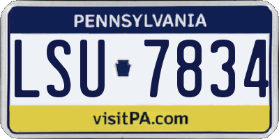 PA license plate LSU7834