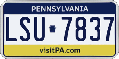 PA license plate LSU7837