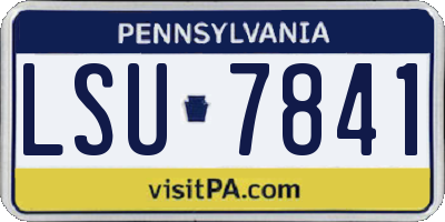 PA license plate LSU7841