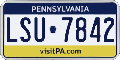 PA license plate LSU7842
