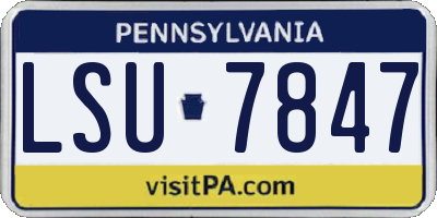 PA license plate LSU7847